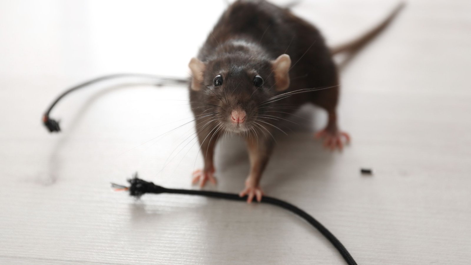Žiurkė namuose graužia laidą
