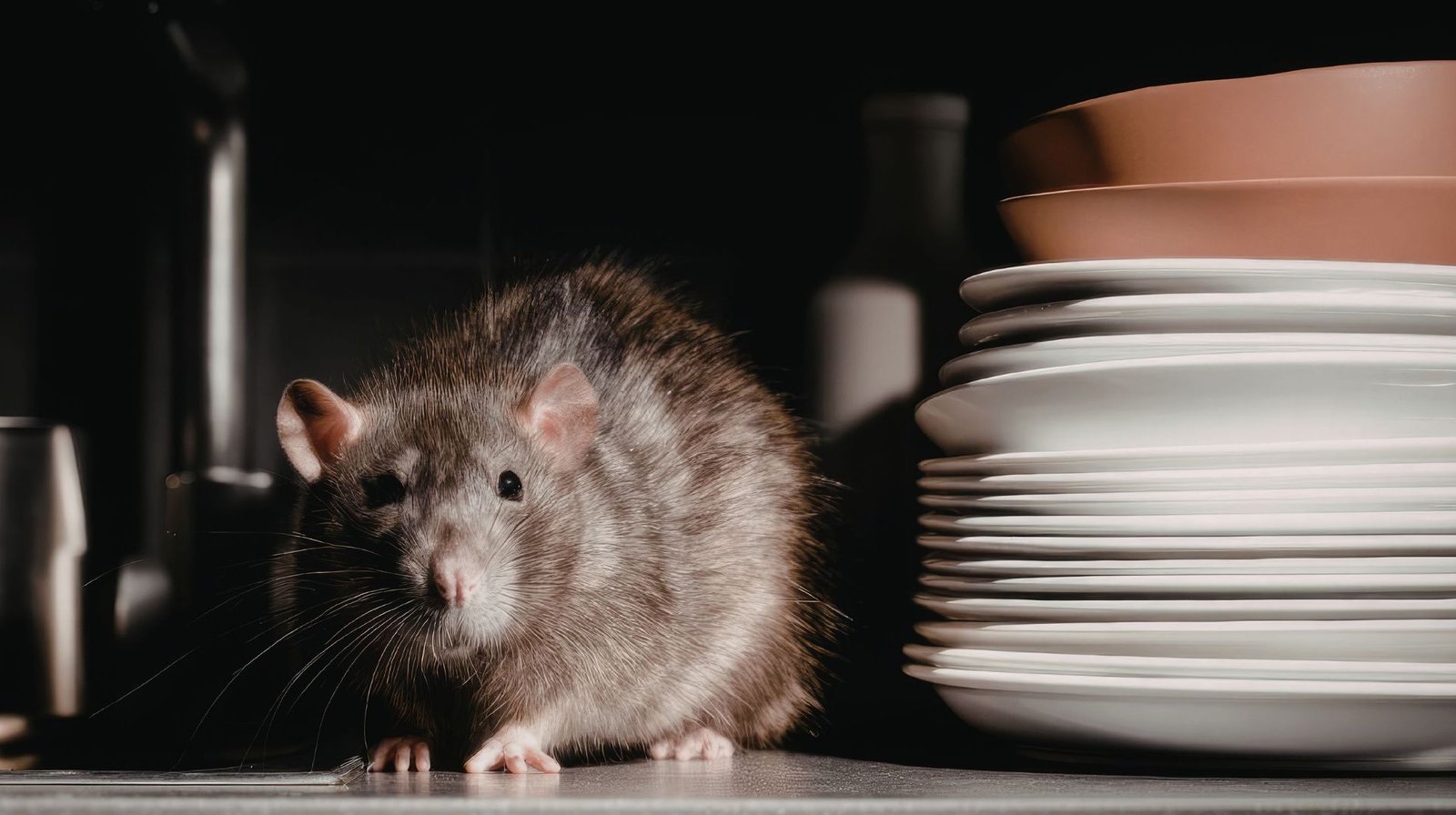 Žiurkė virtuvėje.